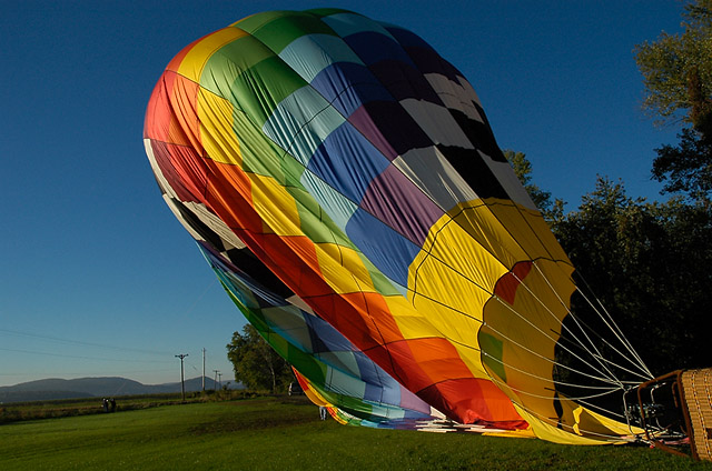 Deflating the balloon after landing