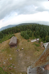 Climbing the fire tower to get a better view
