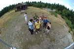 Our group of friends from work at the summit
