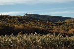 Skytop tower and cliffs surrounded by Fall color