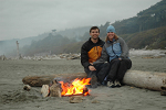 Campfire on the beach near Kalaloch campgrounds