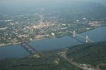 The Mid-Hudson Bridge, right, opened in 1930. The Poughkeepsie Railroad Bridge operated from 1889 to 1974 and is being converted into a walk/bike path over the Hudson.