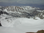Palisade Glacier, the largest in the Sierra-Nevada's, from North Palisade