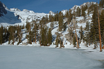 Palisade Crest from First Lake in the morning