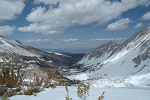 Second and First Lake from the ridge trail to the Palisade Glacier above Sam Mack Meadow
